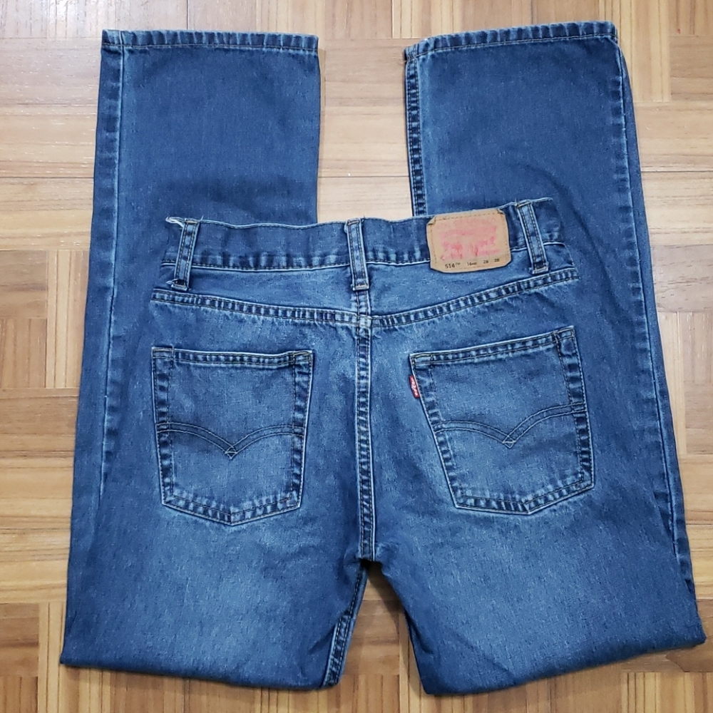 LEVI'S boy's 514 destroyed straight jeans